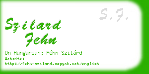 szilard fehn business card